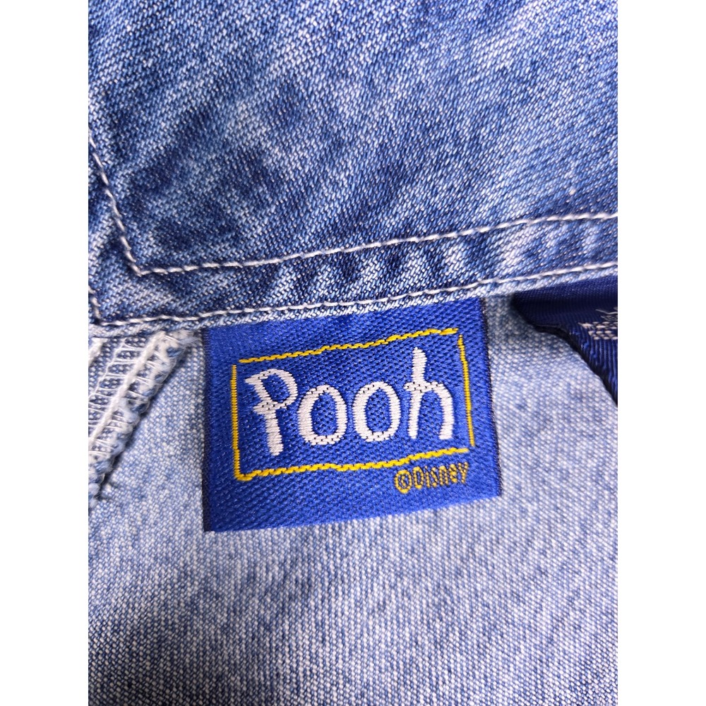 Disney Pooh Denim Overalls Womens Large Blue Winnie the Pooh Piglet Embroidered - Picture 4 of 14